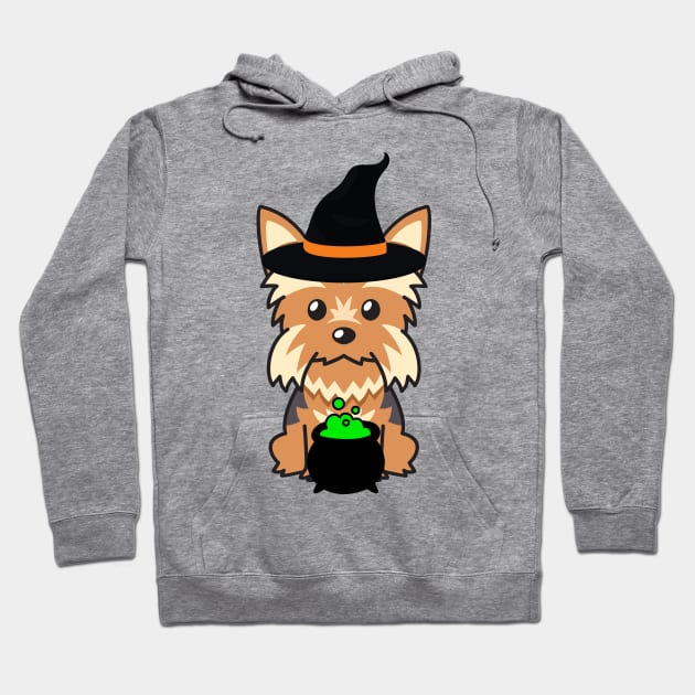 Cute yorkshire terrier dog is a witch Hoodie by Pet Station